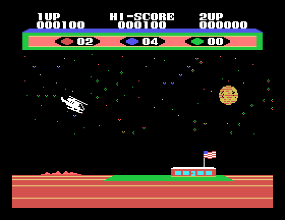 Choplifter! Sega SG-1000 Screenshot: Safely returning to base...