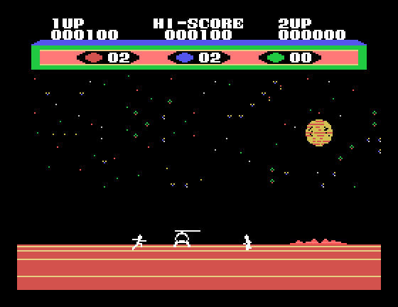 Choplifter! Sega SG-1000 Screenshot: A few more people to rescue...
