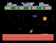 Choplifter! for Sega SG-1000 - Oh no, a plane hit me and I'm going down!