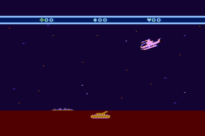 Choplifter! Atari 5200 Screenshot: An enemy tank, but no one to rescue yet...