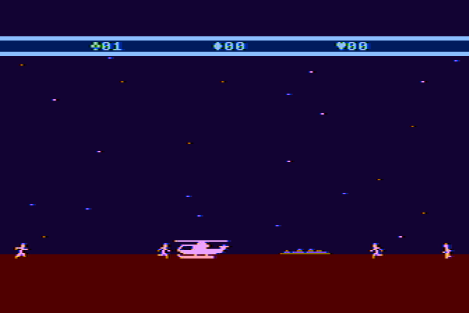 Choplifter! Atari 5200 Screenshot: A rescue begins!