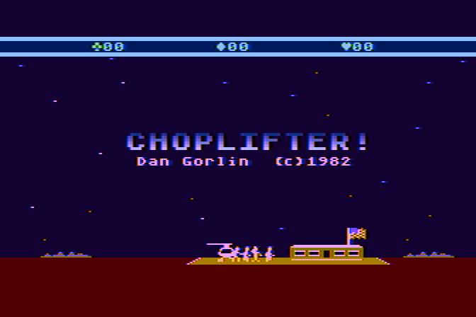 Choplifter! Atari 5200 Screenshot: Title screen.