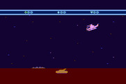 Choplifter! for Atari 5200 - An enemy tank, but no one to rescue yet...