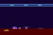 Choplifter! for Atari 5200 - Rescuing people, but watch out for the approaching tank!