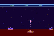 Choplifter! for Atari 5200 - Attempting to destroy a tank.