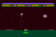 Choplifter! for Atari 8-bit - Attempting to destroy a tank...