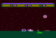 Choplifter! for Atari 8-bit - A rescue begins, but watch out for that tank!