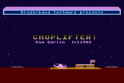 Choplifter! for Atari 8-bit - Title screen.