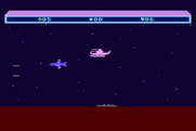 Choplifter! for Atari 8-bit - Those planes are quick, be careful!