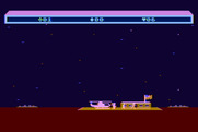 Choplifter! for Atari 8-bit - Dropping people off at the base...