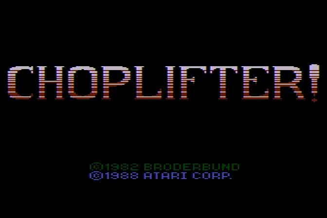 Choplifter! Atari 8-bit Screenshot: Title screen.