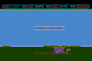 Choplifter! for Atari 8-bit - The game begins! First sortie...
