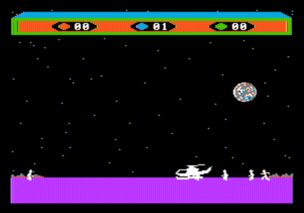Choplifter! Apple II Screenshot: A rescue begins...