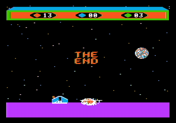 Choplifter! Apple II Screenshot: Game over.