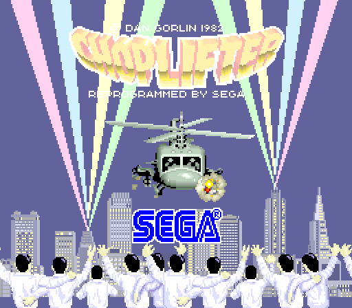 Choplifter! Arcade Screenshot: Title screen.
