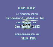 Choplifter! for Arcade - Credits screen.