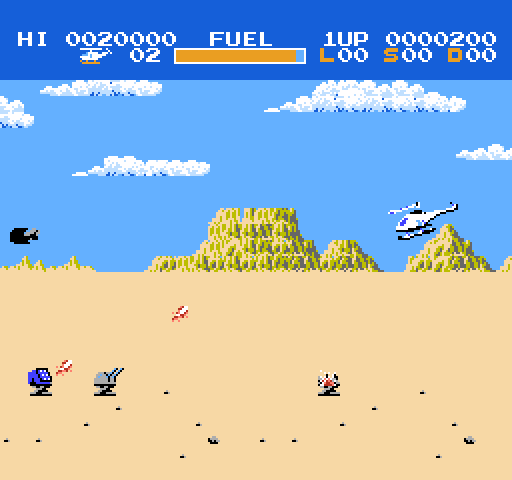 Choplifter! NES / Famicom Screenshot: Don't get shot down here...