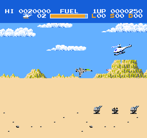 Choplifter! NES / Famicom Screenshot: Watch out for that plane!