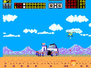 Choplifter! for Sega Master System - Destroying a tank...