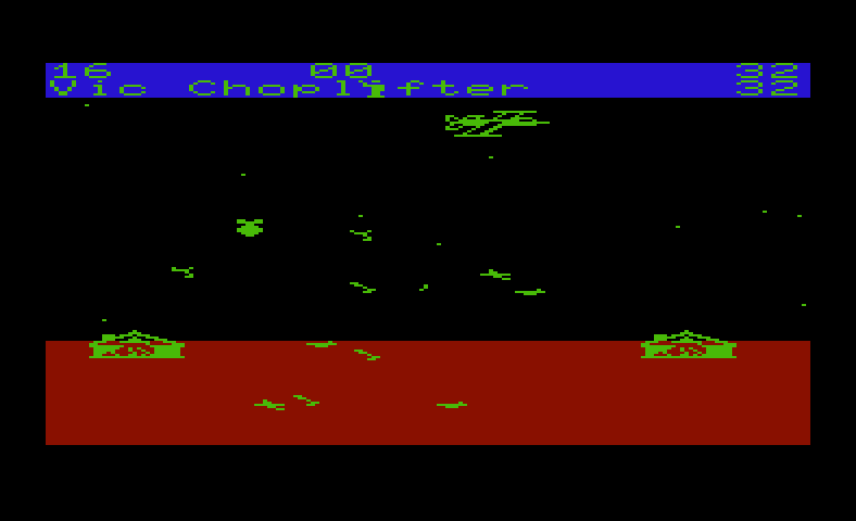 Choplifter! Commodore VIC-20 Screenshot: Crash! I was hit...
