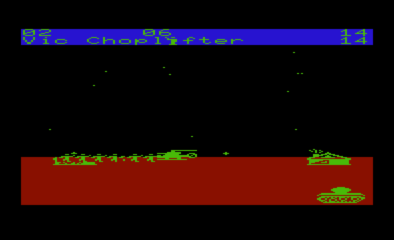 Choplifter! Commodore VIC-20 Screenshot: A tank approaches while I pick up prisoners...