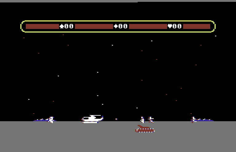 Choplifter! Commodore 64 Screenshot: A rescue begins...