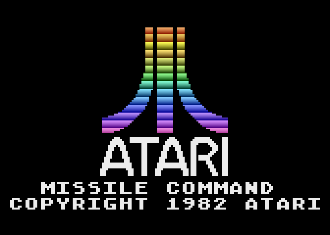 Missile Command Atari 5200 Screenshot: Atari logo and game title.