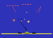 Missile Command for Atari 5200 - As the game progresses the screen changes colors.