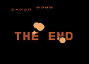 Missile Command for Atari 5200 - The End: the text is destroyed by missiles.