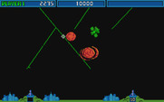 Missile Command for Atari ST - Satelites can be dangerous, shoot them quickly!