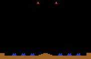 Missile Command for Atari 2600 - Starting screen; choose some game options here.