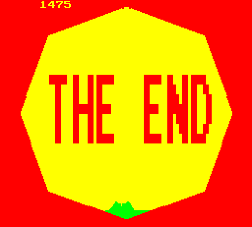 Missile Command Arcade Screenshot: Game over.