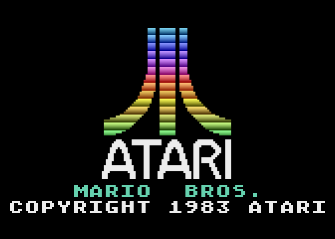 Mario Bros. Atari 5200 Screenshot: Atari logo and game title.