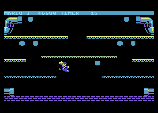 Mario Bros. Atari 5200 Screenshot: Another bonus stage; the screen colors change this time...