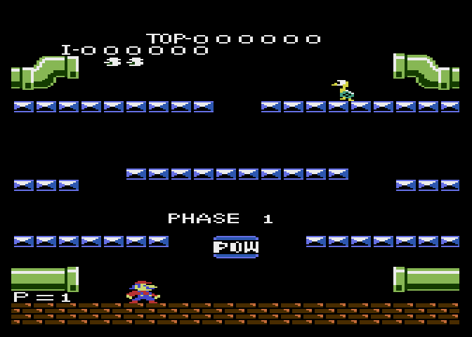 Mario Bros. Atari 7800 Screenshot: Game start.