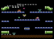 Mario Bros. for Atari 7800 - Kick pests that are flipped over before they get up.