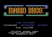 Mario Bros. for Atari 7800 - Title screen and main menu.