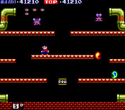 Mario Bros. for Arcade - Fighterflies can only be flipped over when touching the ground...