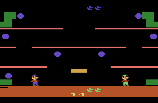 Mario Bros. Atari 2600 Screenshot: Start of a bonus round.