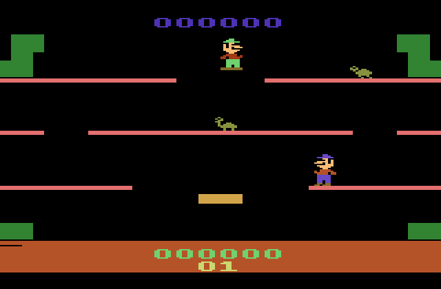 Mario Bros. Atari 2600 Screenshot: Game start.