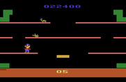 Mario Bros. for Atari 2600 - Once an opponent is upside down, kick it off the platform.