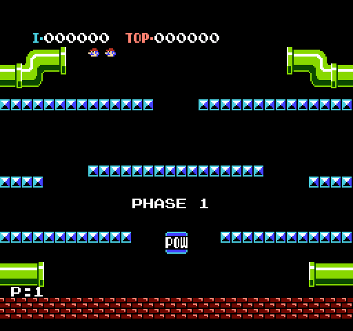 Mario Bros. NES / Famicom Screenshot: Phase 1, ready to begin?