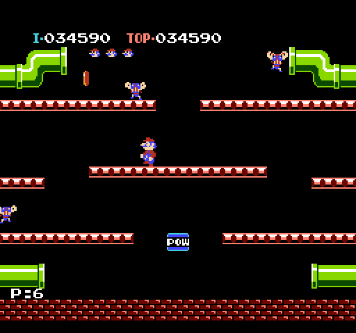 Mario Bros. NES / Famicom Screenshot: Here come the Fighterflies now!