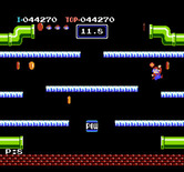 Mario Bros. for NES / Famicom - Collecting coins on the next bonus round. The floor is slippery now!