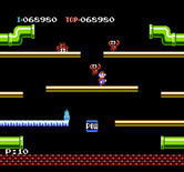 Mario Bros. for NES / Famicom - Careful, don't let creatures fall on top of you!
