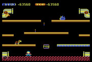 Mario Bros. for Atari 8-bit - Frozen platforms are slippery making it difficult to change direction when running...