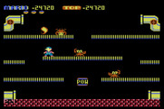 Mario Bros. for Atari 8-bit - Sidesteppers need to be hit twice before they flip upside down.