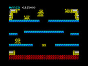 Mario Bros. for ZX Spectrum - After losing a life you reappear on a platform at the top of the screen.