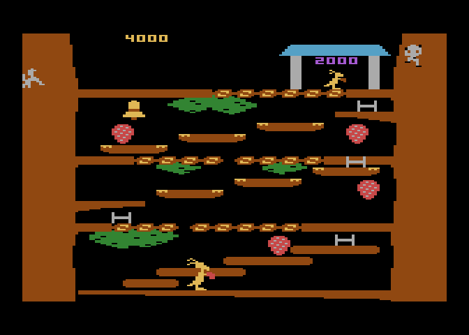 Kangaroo Atari 5200 Screenshot: Start of level two.