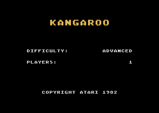 Kangaroo Atari 5200 Screenshot: Title screen.